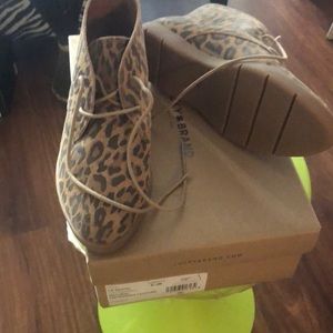 Leopard print ankle boots